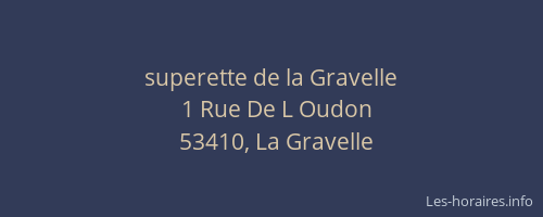 superette de la Gravelle