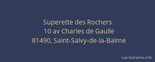 Superette des Rochers