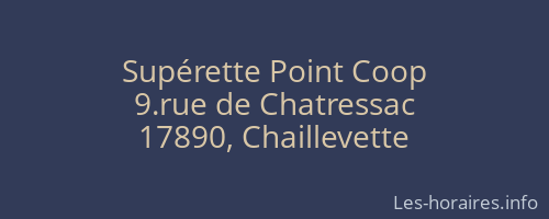 Supérette Point Coop