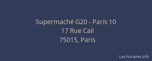 Supermaché G20 - Paris 10