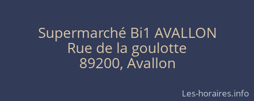 Supermarché Bi1 AVALLON