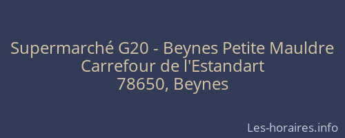 Supermarché G20 - Beynes Petite Mauldre