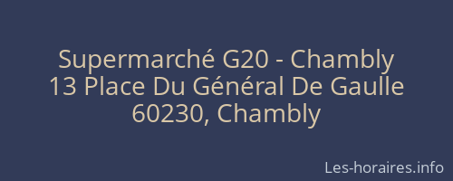 Supermarché G20 - Chambly