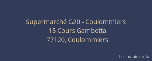 Supermarché G20 - Coulommiers