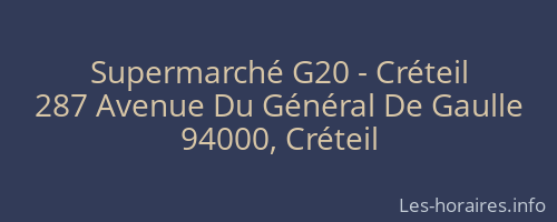 Supermarché G20 - Créteil