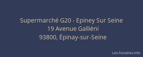 Supermarché G20 - Epiney Sur Seine