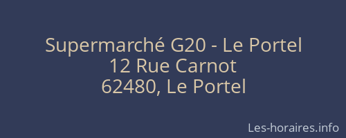 Supermarché G20 - Le Portel