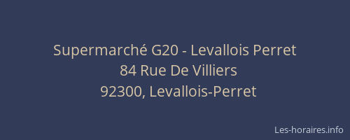 Supermarché G20 - Levallois Perret