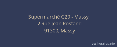Supermarché G20 - Massy
