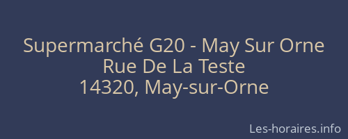 Supermarché G20 - May Sur Orne