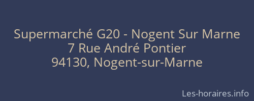 Supermarché G20 - Nogent Sur Marne