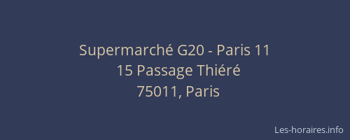 Supermarché G20 - Paris 11