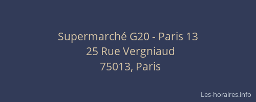 Supermarché G20 - Paris 13