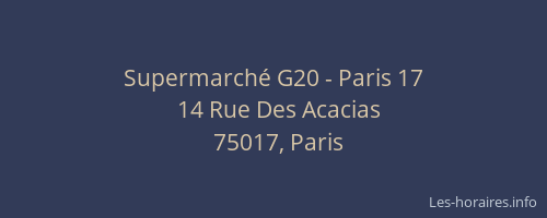 Supermarché G20 - Paris 17