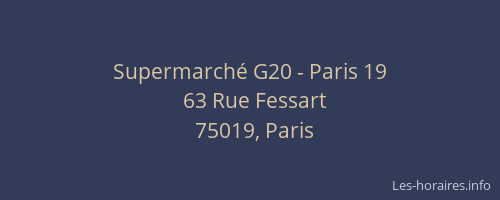 Supermarché G20 - Paris 19