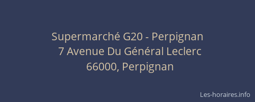 Supermarché G20 - Perpignan