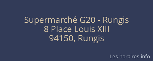 Supermarché G20 - Rungis