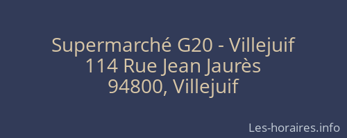 Supermarché G20 - Villejuif
