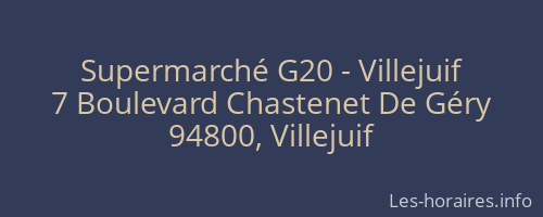 Supermarché G20 - Villejuif
