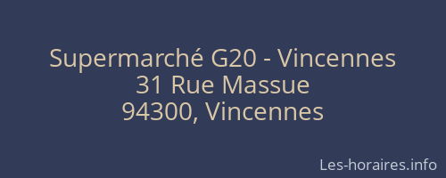Supermarché G20 - Vincennes