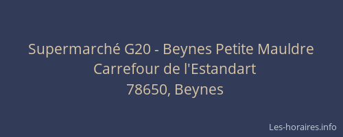Supermarché G20 - Beynes Petite Mauldre