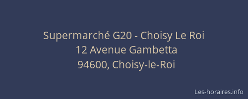 Supermarché G20 - Choisy Le Roi