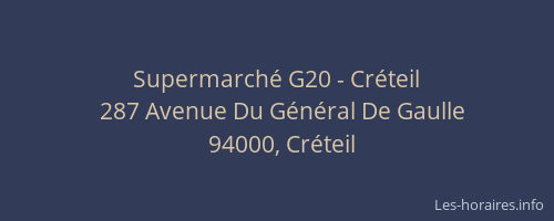 Supermarché G20 - Créteil