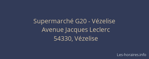 Supermarch&eacute; G20 - V&eacute;zelise
