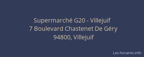 Supermarch&eacute; G20 - Villejuif