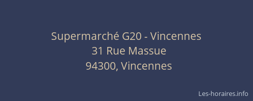 Supermarch&eacute; G20 - Vincennes