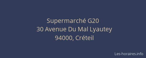 Supermarch&eacute; G20