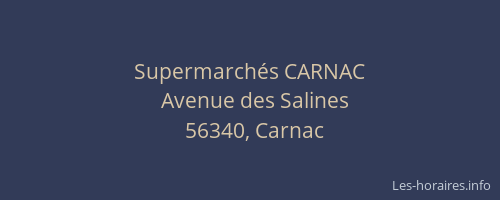 Supermarchés CARNAC