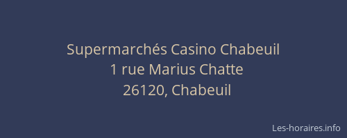Supermarchés Casino Chabeuil