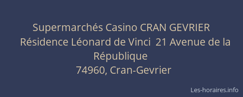 Supermarchés Casino CRAN GEVRIER