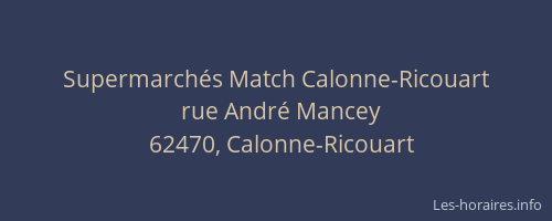 Supermarchés Match Calonne-Ricouart