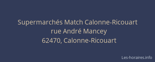 Supermarch&eacute;s Match Calonne-Ricouart