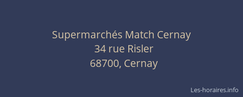 Supermarch&eacute;s Match Cernay