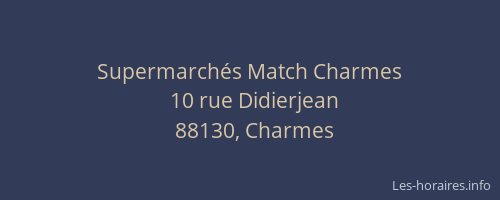 Supermarch&eacute;s Match Charmes