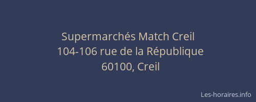 Supermarch&eacute;s Match Creil