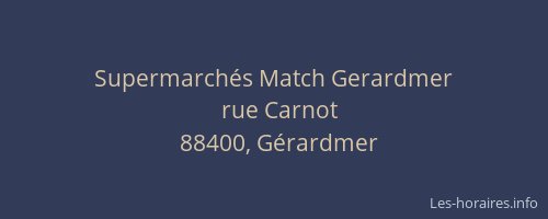 Supermarchés Match Gerardmer