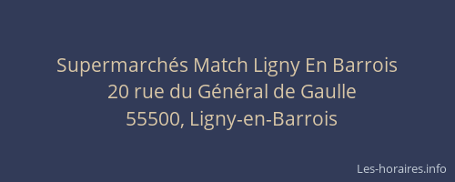 Supermarch&eacute;s Match Ligny En Barrois