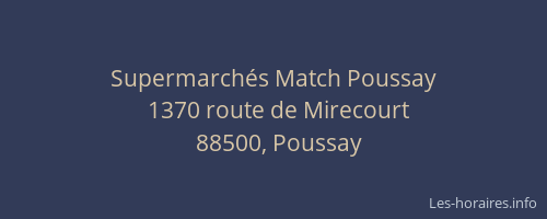 Supermarch&eacute;s Match Poussay