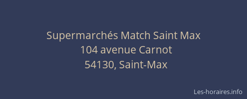 Supermarch&eacute;s Match Saint Max