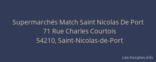 Supermarch&eacute;s Match Saint Nicolas De Port