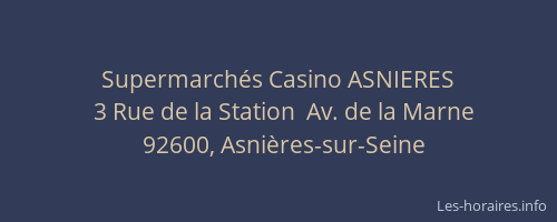 Supermarchés Casino ASNIERES