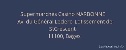 Supermarchés Casino NARBONNE