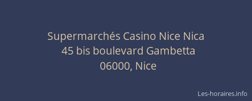 Supermarchés Casino Nice Nica