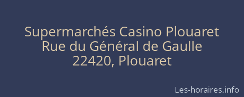 Supermarchés Casino Plouaret