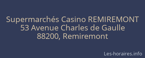 Supermarchés Casino REMIREMONT