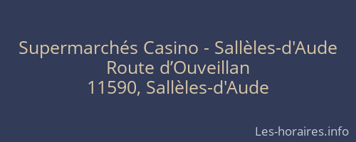 Supermarchés Casino - Sallèles-d'Aude